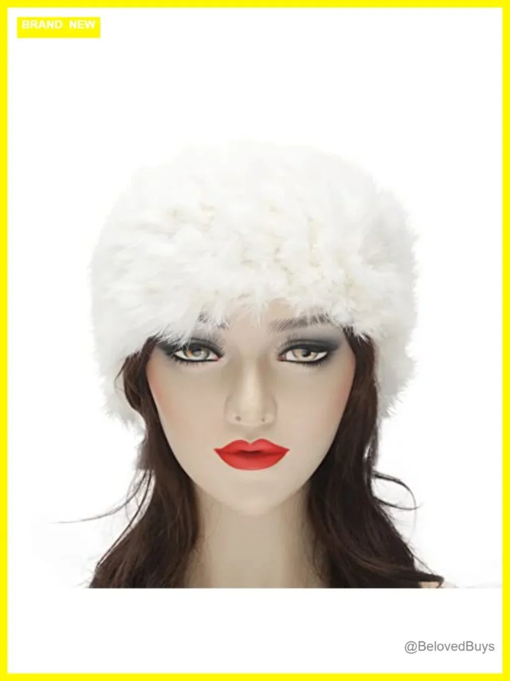 Women Rabbit Fur Headband Stretchy Winter Earwarmer Earmuffs